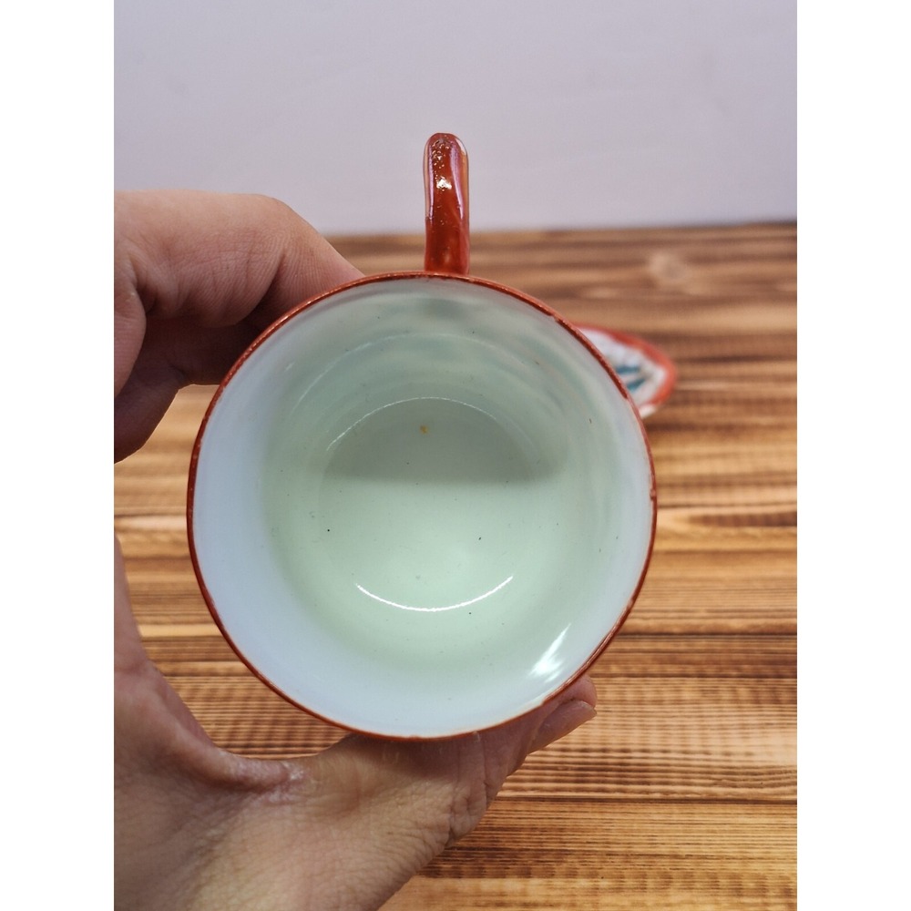 Porcelain Hand Painted Japan Demitasse Cup Saucer Lithophane‎ - Picture 9 of 10